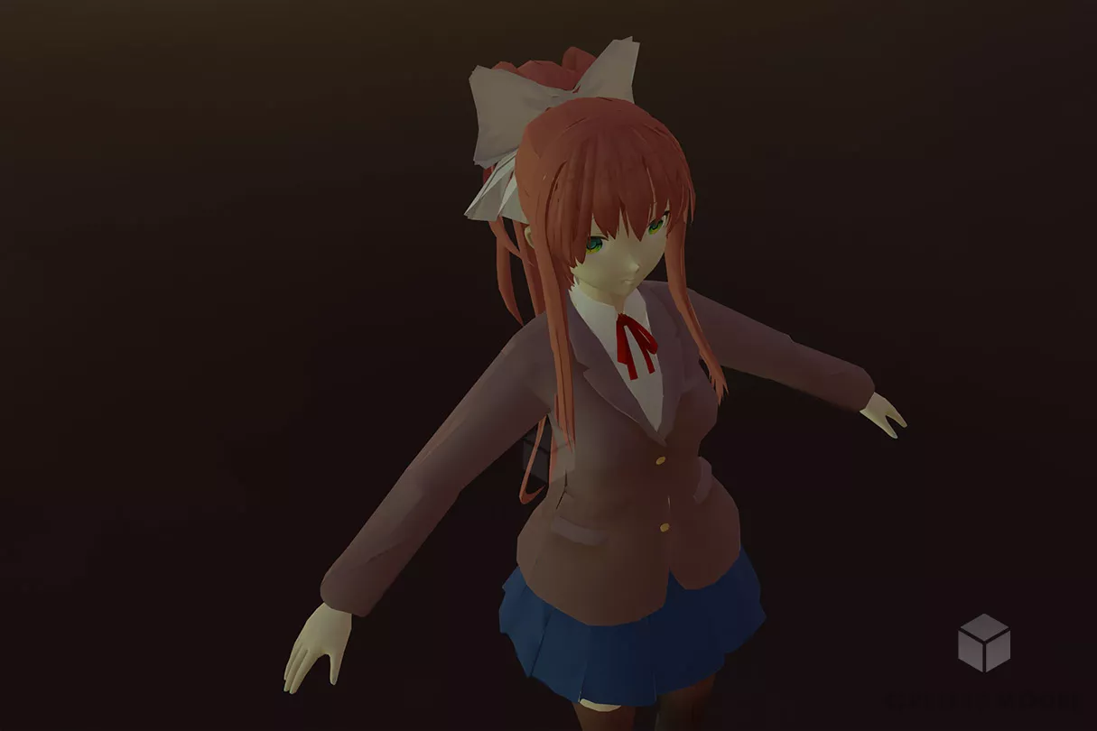 Cute Girl Warrior With Axe 3d model