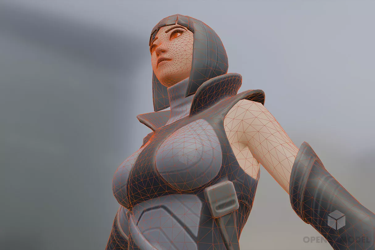 Asian Ninja Girl 3d model 2