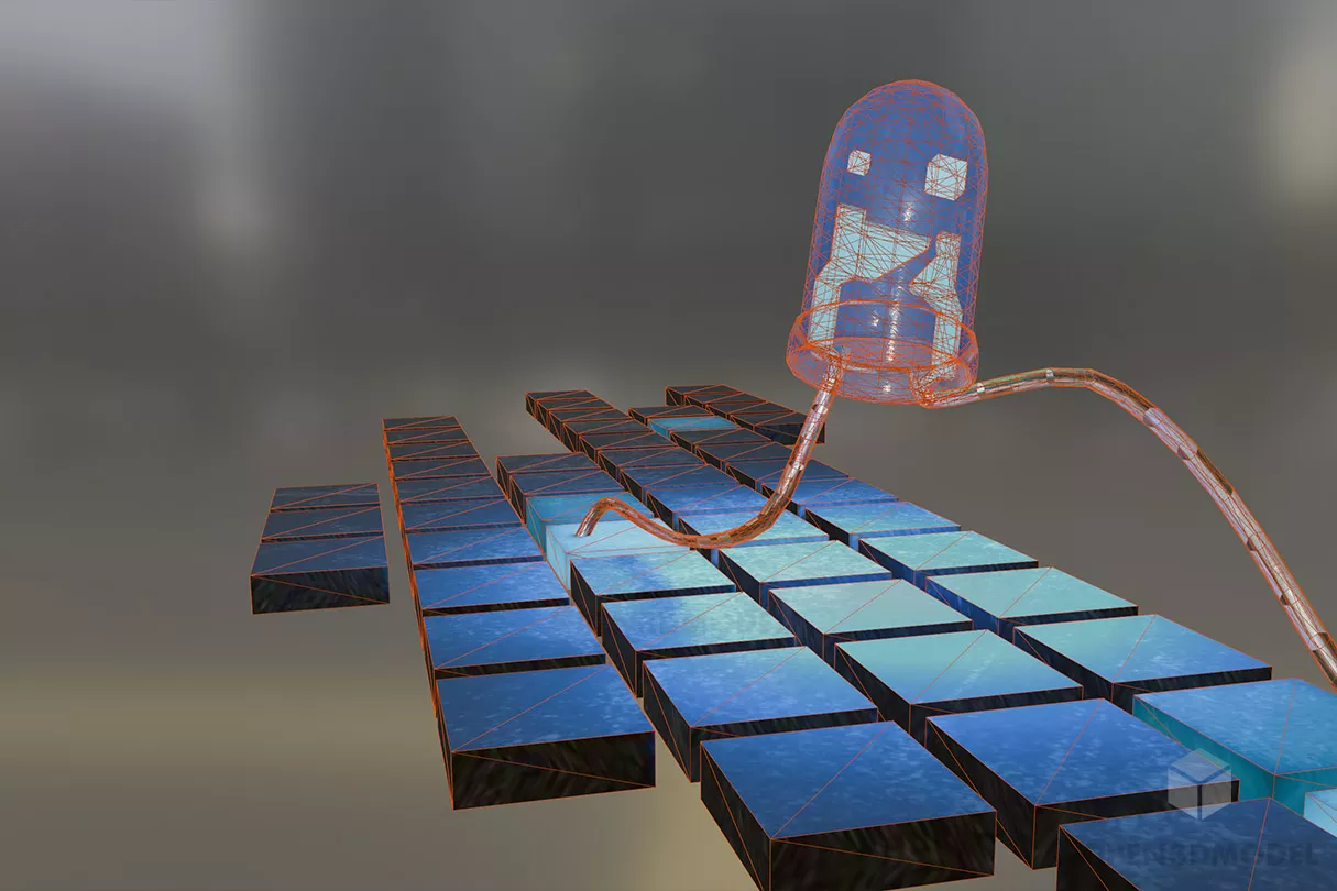 Cartoon Led Character 3d model 2