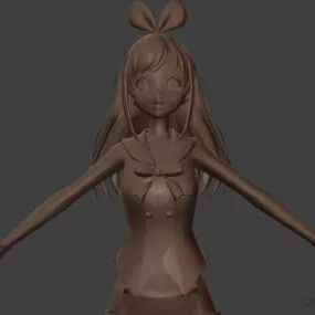 Kizuni Anime Girl Character 3d model
