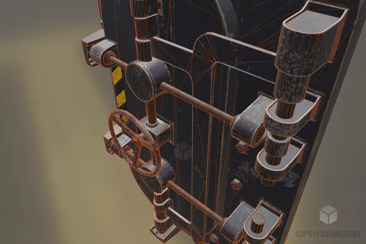 Steel Safe Door 3d model 2