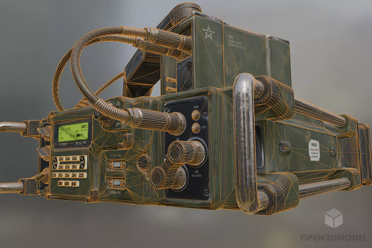 Vintage Military Radio 3d model 2