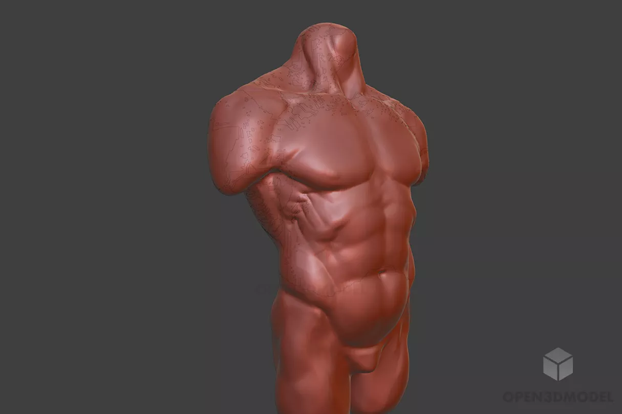 Standing Age Man Character 3d model