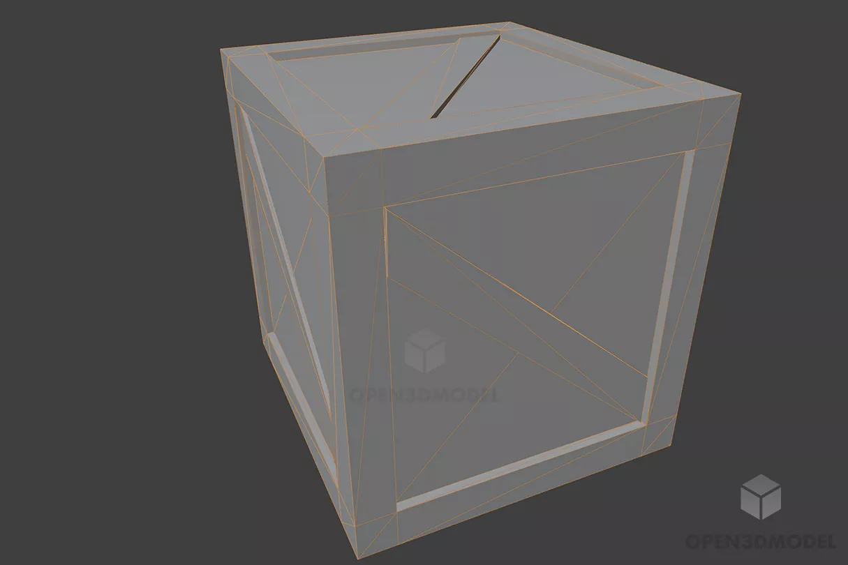 Crate Box Wood Material 3d model 2