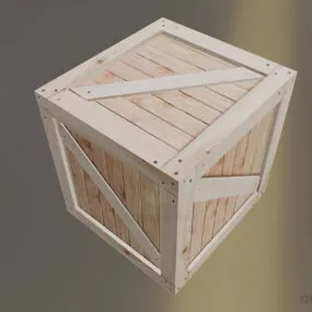 Crate Box Wood Material 3d model