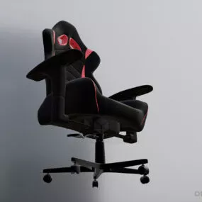 Gaming Chair Black Leather 3d model