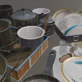 Restaurant Kitchen Utensil Set 3d model