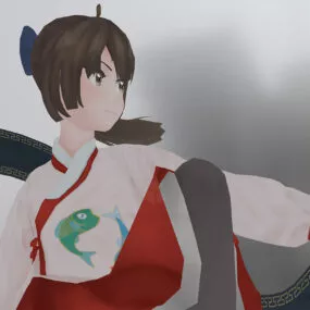 Young Girl Anime Character 3d model