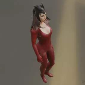 Scarlet Witch Girl Character 3d model