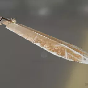 Gold Sword Carved Handle 3d model