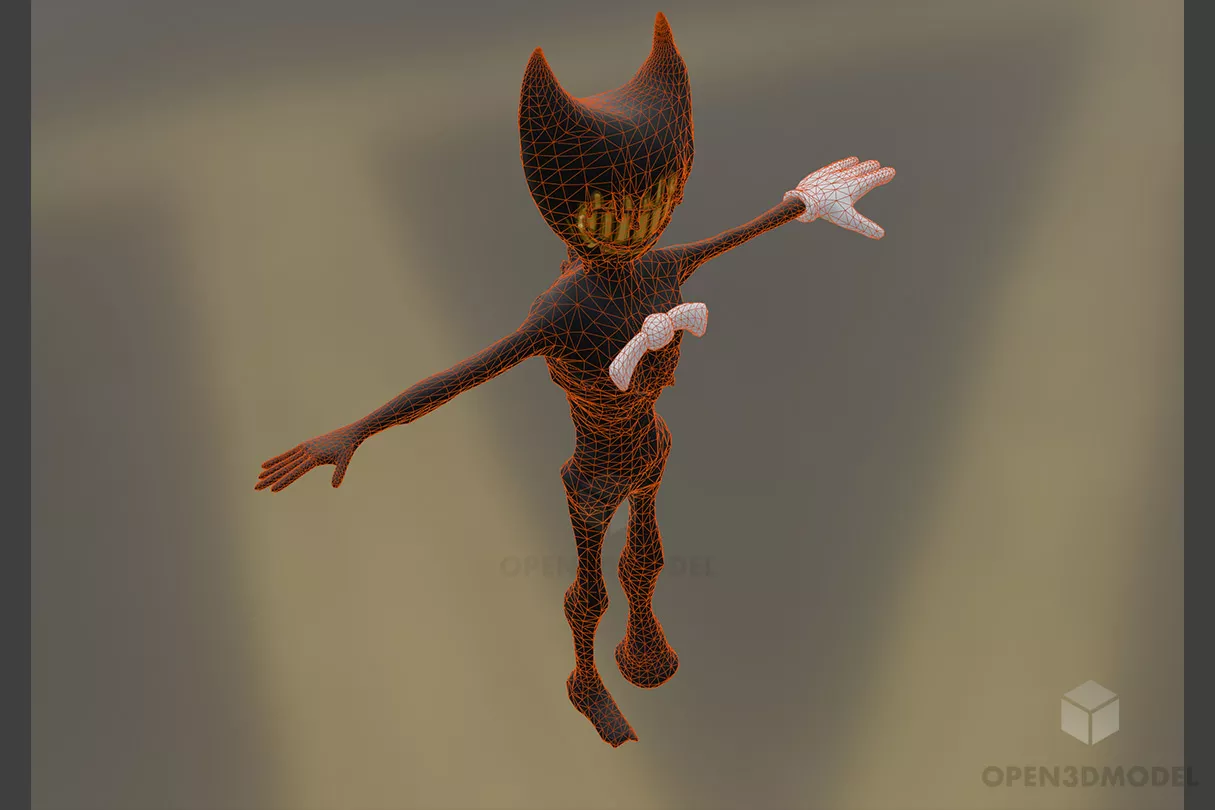 Bendy Cartoon Character 3d model 2