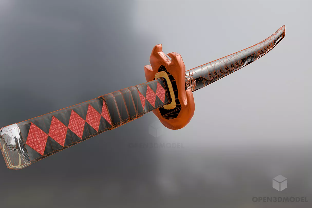 Black Katana Sword Free 3d Model - .Blend, .C4d, .Dae, .Fbx, .Obj ...