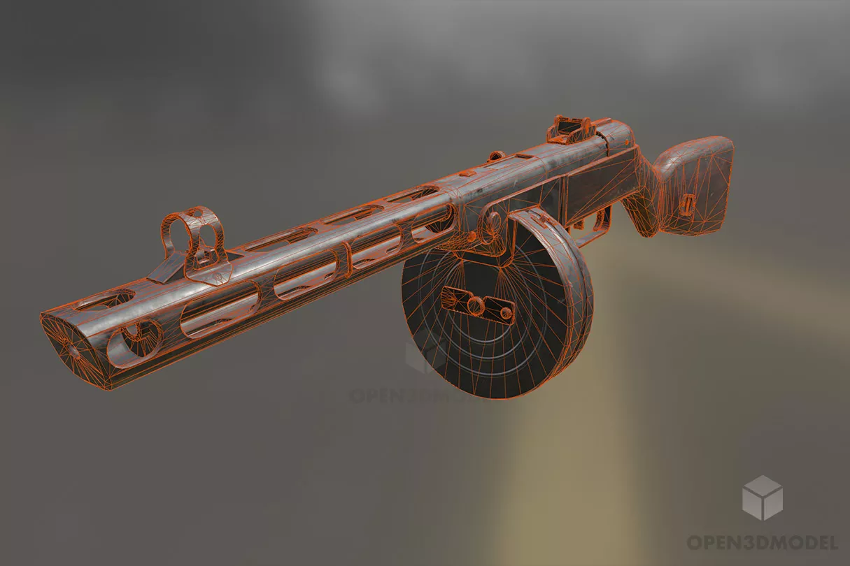 Ppsh41 Gun 3d model 2