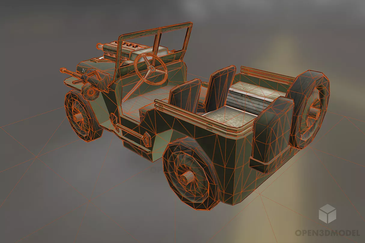 Jeep Willys Truck 3d model 2