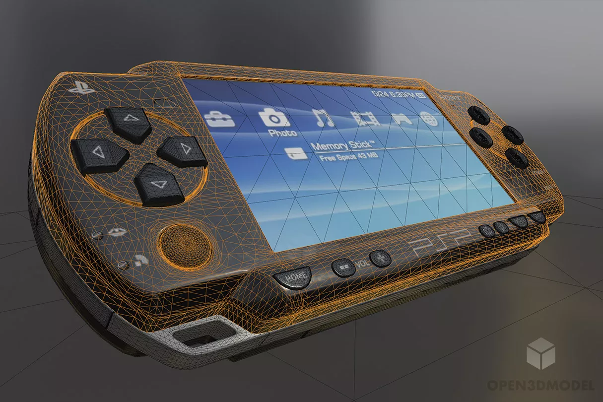 Sony Psp Game Console 3d model 2