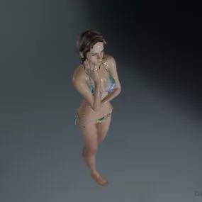 Young Girl Character In Bikini 3d model
