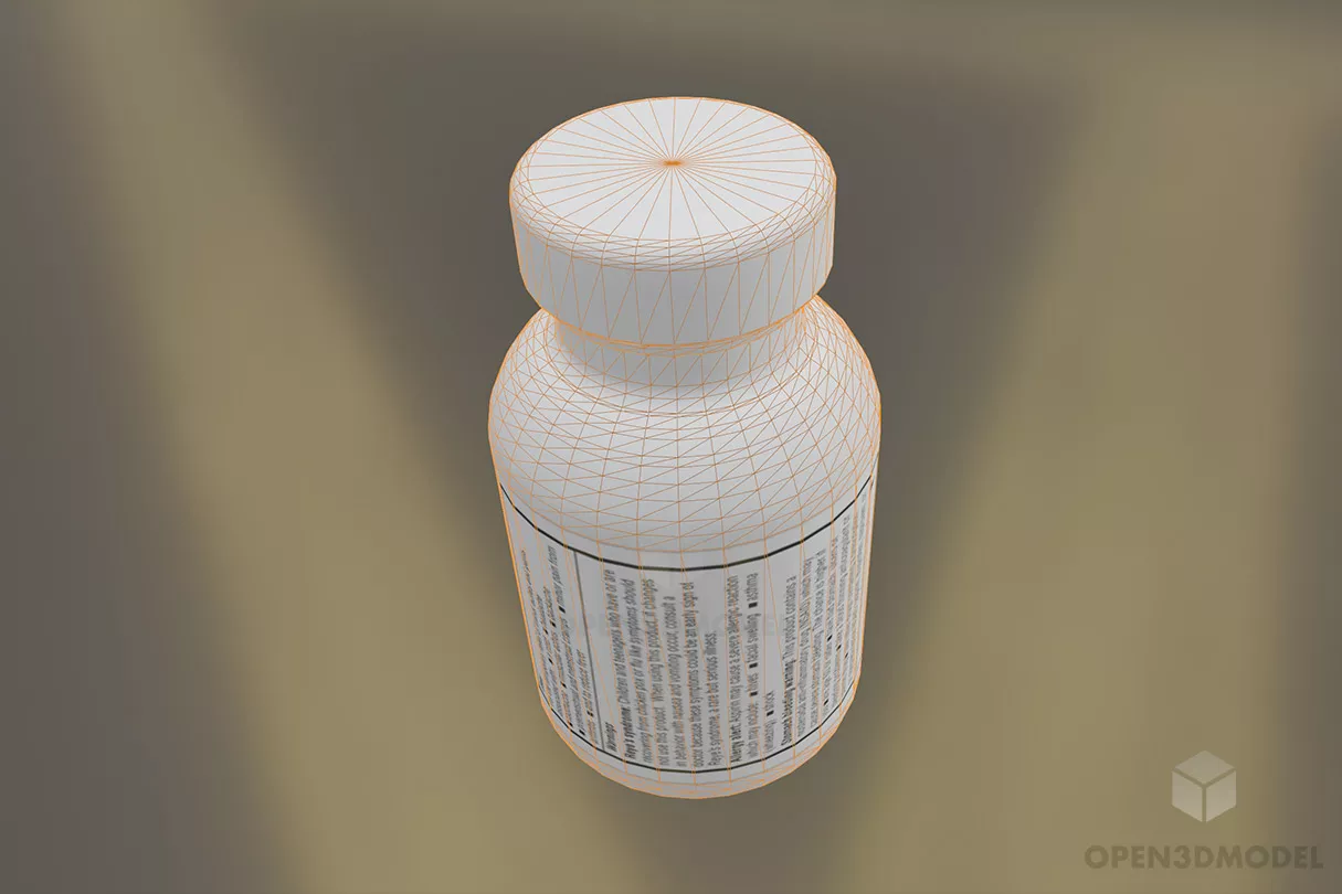 Hospital Pill Bottle 3d model 2