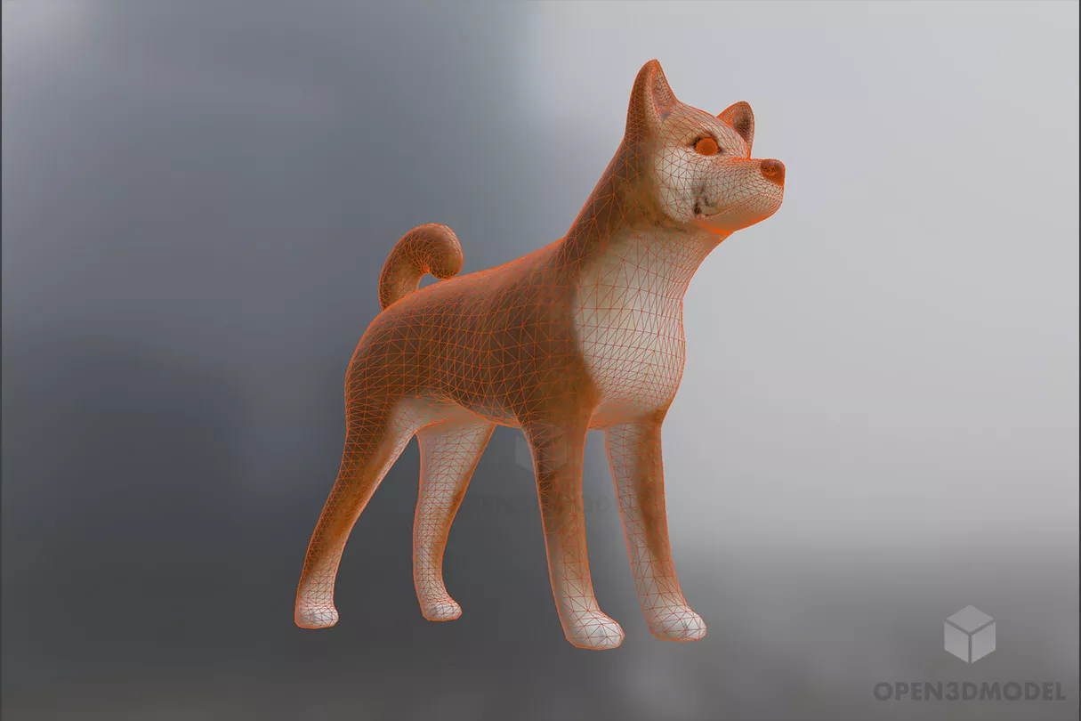Shiba Doge Lowpoly 3d model 2