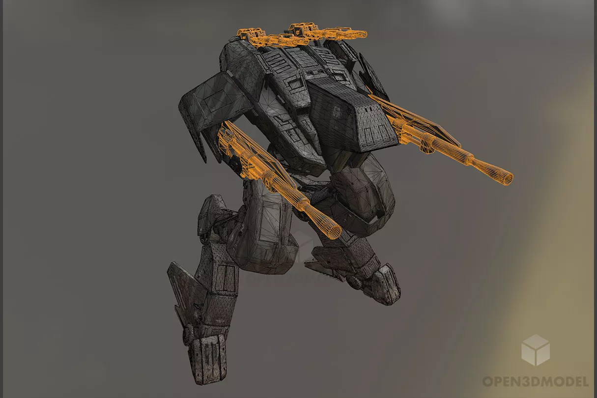 Mech Scifi Robot 3d model 2