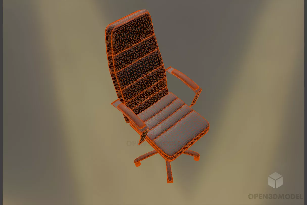 Office Wheel Chair With Arm 3d model 2