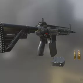 Gun Weapon With Bullet 3d model