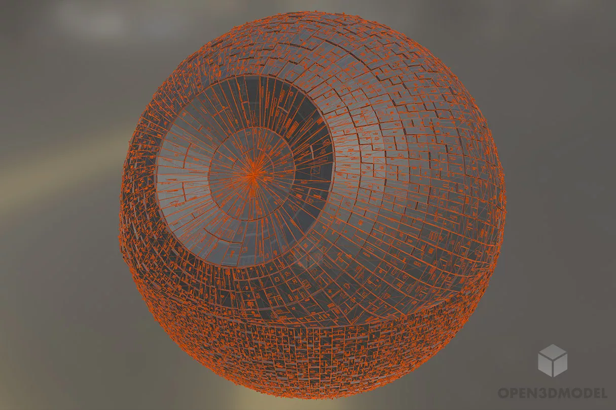 Scifi Death Star 3d model 2