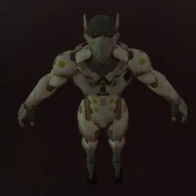 Humanoid Warrior Character With Armor 3d model