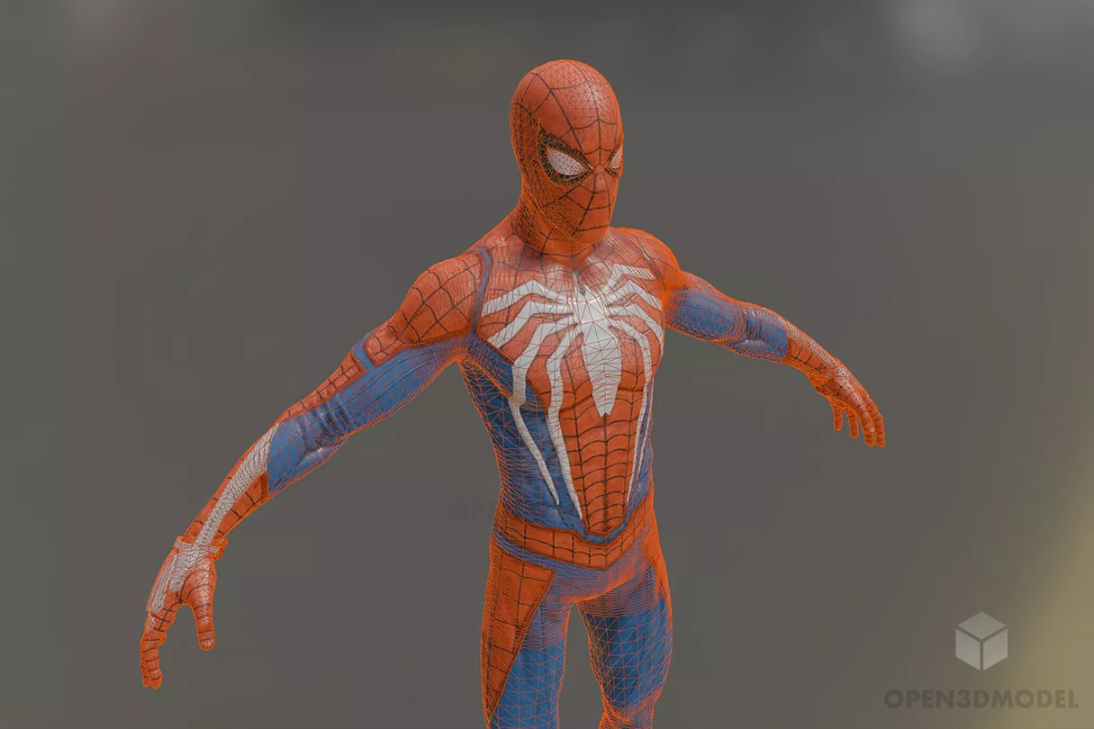 Spider Man Man Character Lowpoly 3d model 2