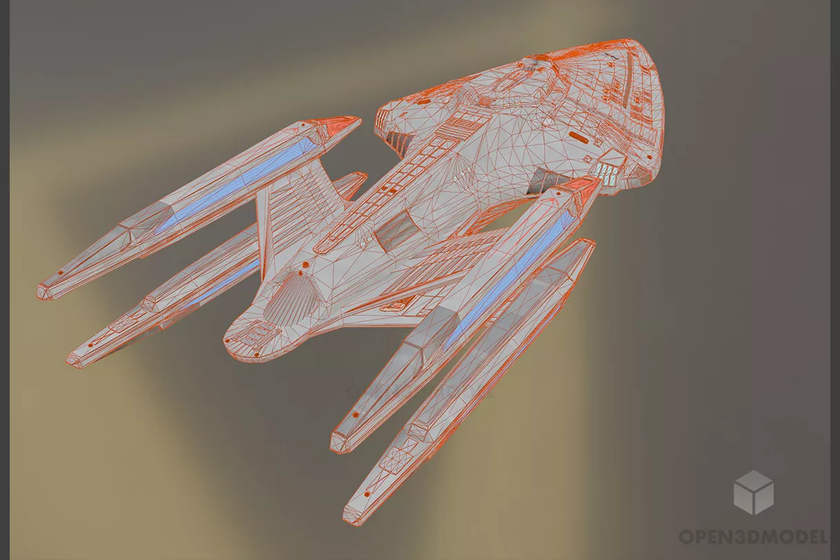 Prometheus Futuristic Spacecraft 3d model 2