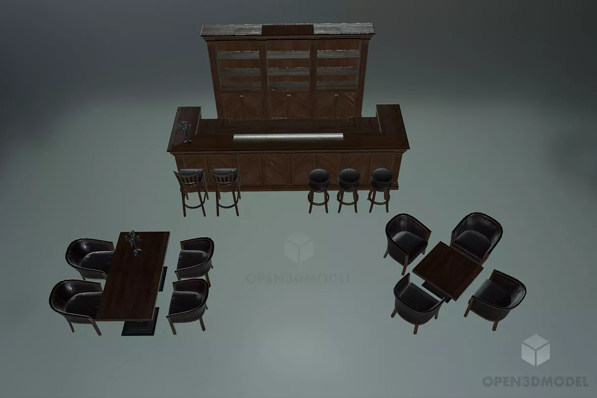 Square Seat, Inox Frame 3d model
