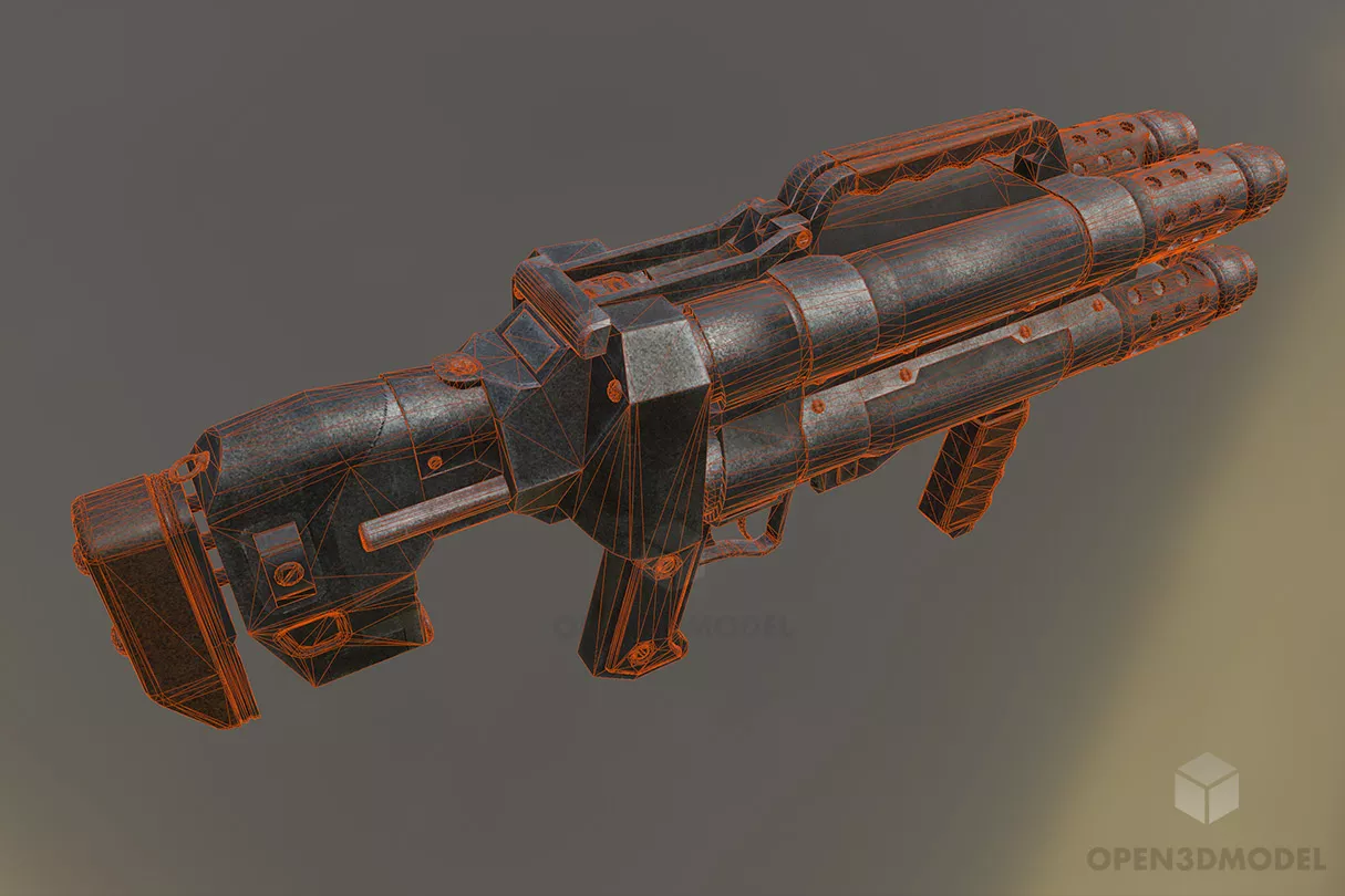 Barrel Shotgun Weapon 3d model 2
