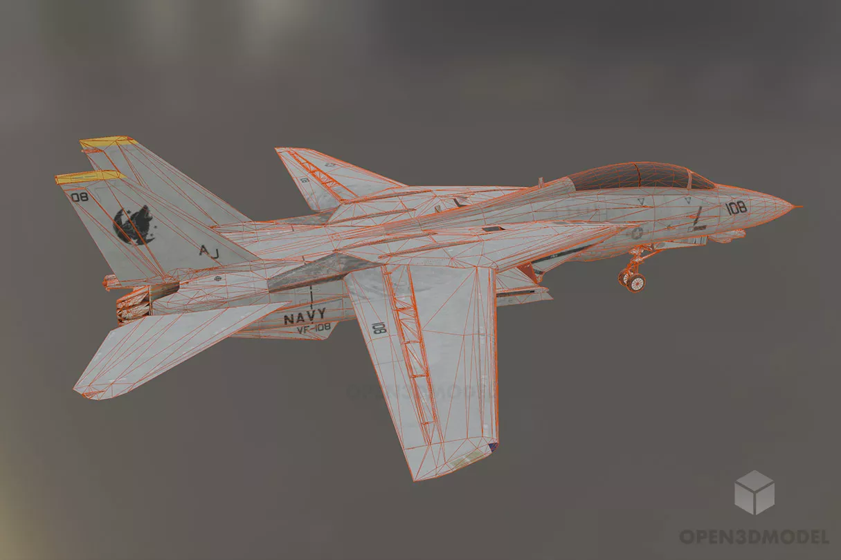 Us F14 Tomcat Aircraft 3d model 2
