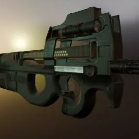 P90 Final Gun Weapon 3d model