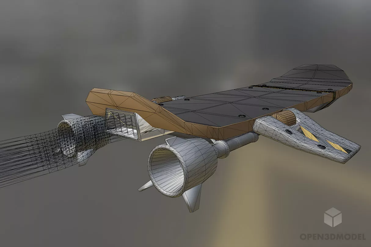 Scifi Hoverboard Sport Equipment 3d model 2