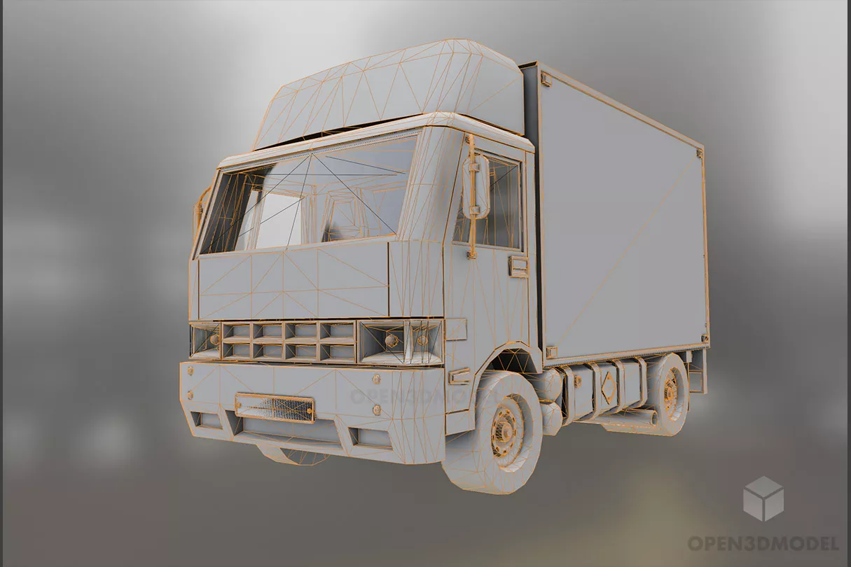 Simple Truck Vehicle 3d model 2