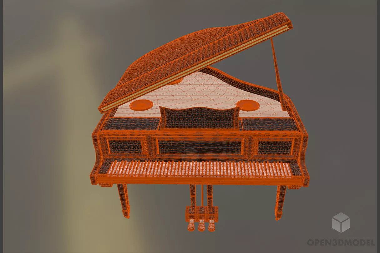 Grand Piano Lowpoly Instrument Free 3d Model - .Fbx, .Max - Open3dModel