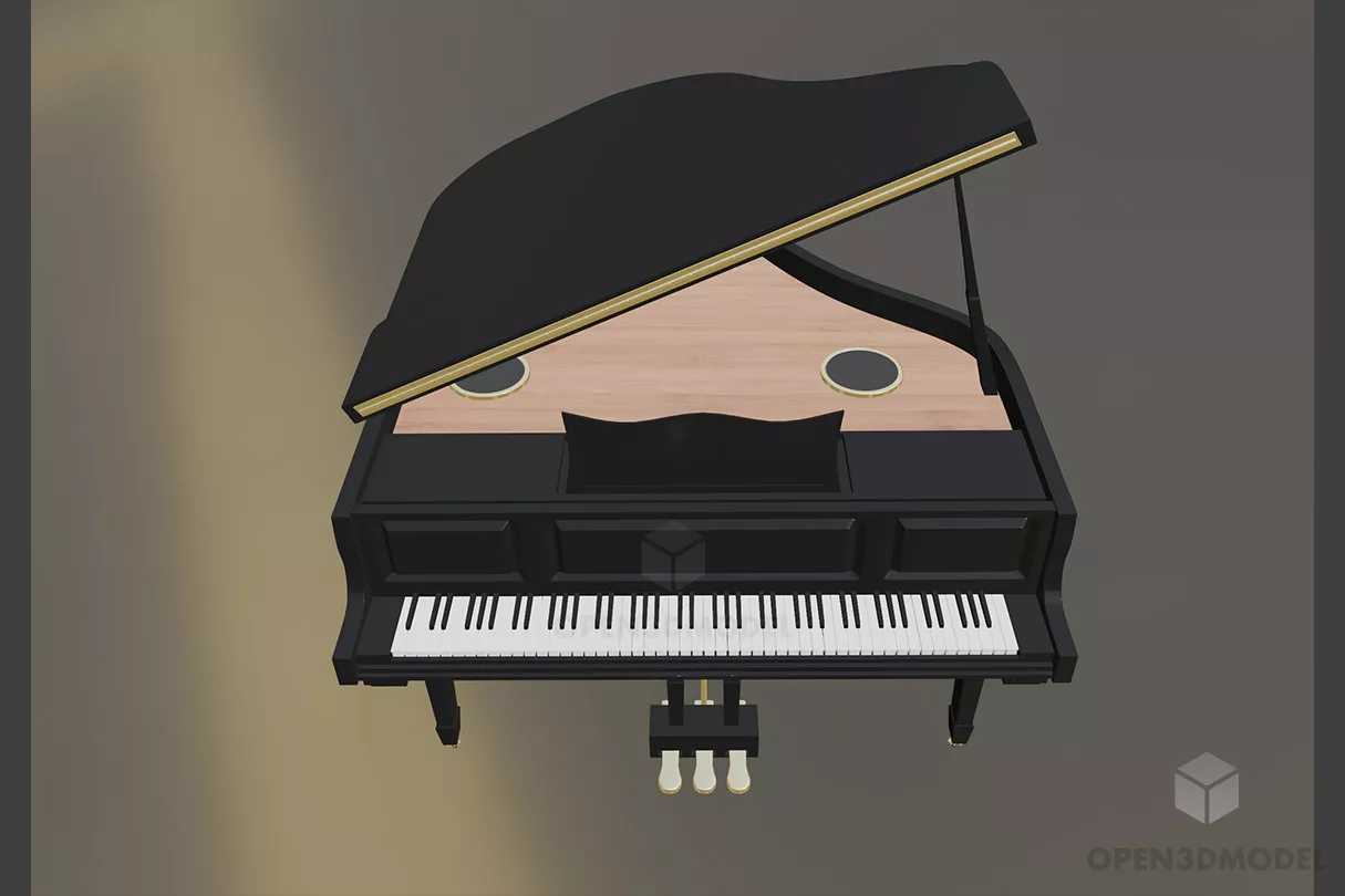 Grand Piano Lowpoly Instrument Free 3d Model - .Fbx, .Max - Open3dModel