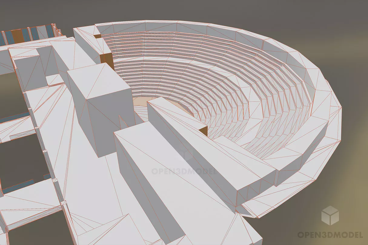 Hall Building For Piano Concert 3d model 2