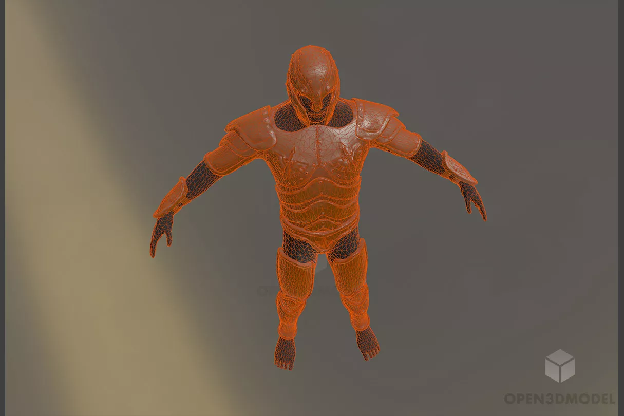 Warrior Man In Leather Armor 3d model 2