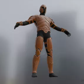 Warrior Man In Leather Armor 3d model