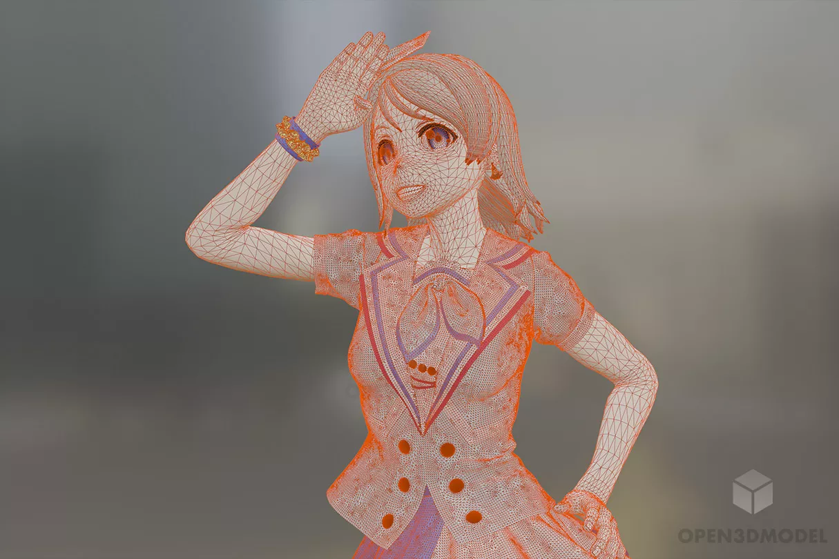 Yousory Anime Girl Character 3d model 2