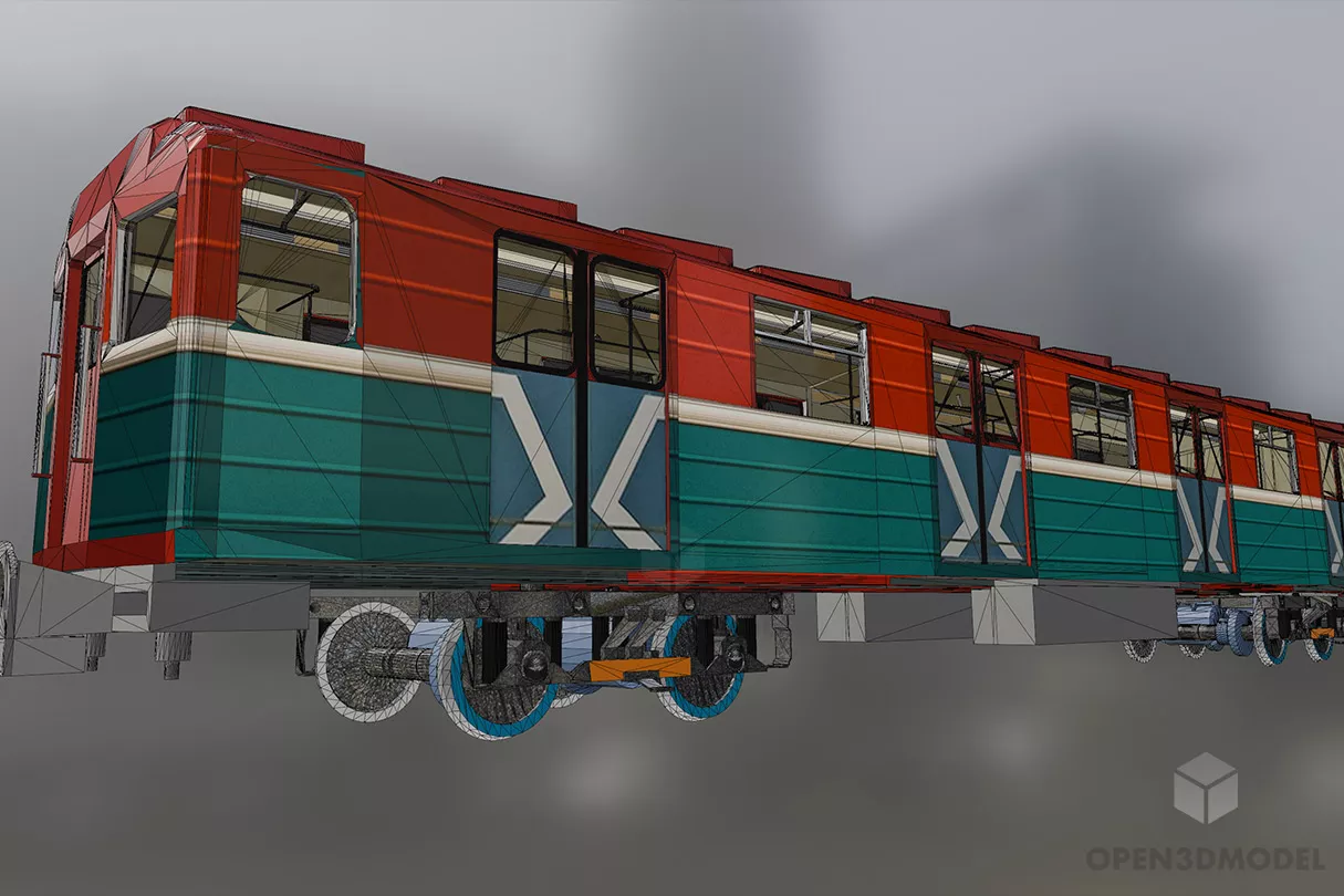 Metro Train Vehicle Free 3d Model - .Blend, .C4d, .Dae, .Fbx, .Max ...