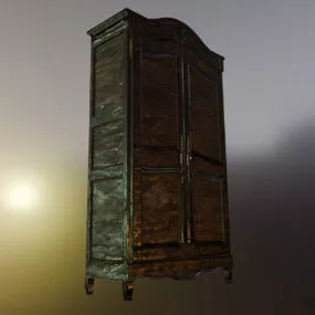 Wardrobe Antique Dark Wood 3d model