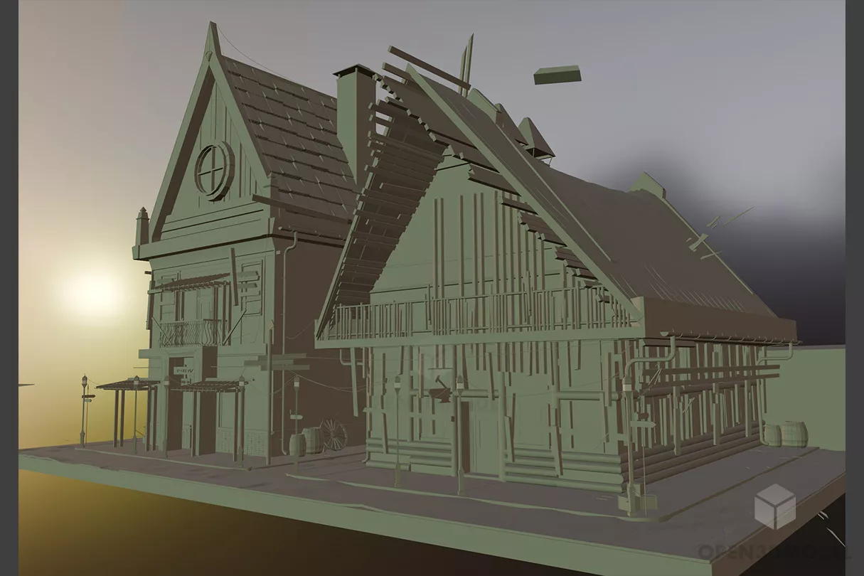 Old Wood House Building Free 3d Model - .Fbx, .Max, .Obj - Open3dModel