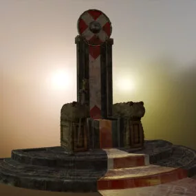 Viking Stone Throne Chair 3d model