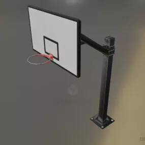 Basketball Hoop With Blackboard 3d model