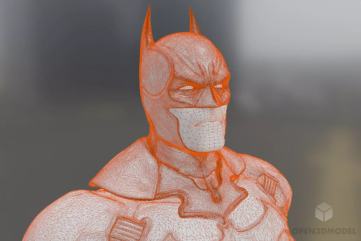 Batman Character Body With Suit 3d model 2