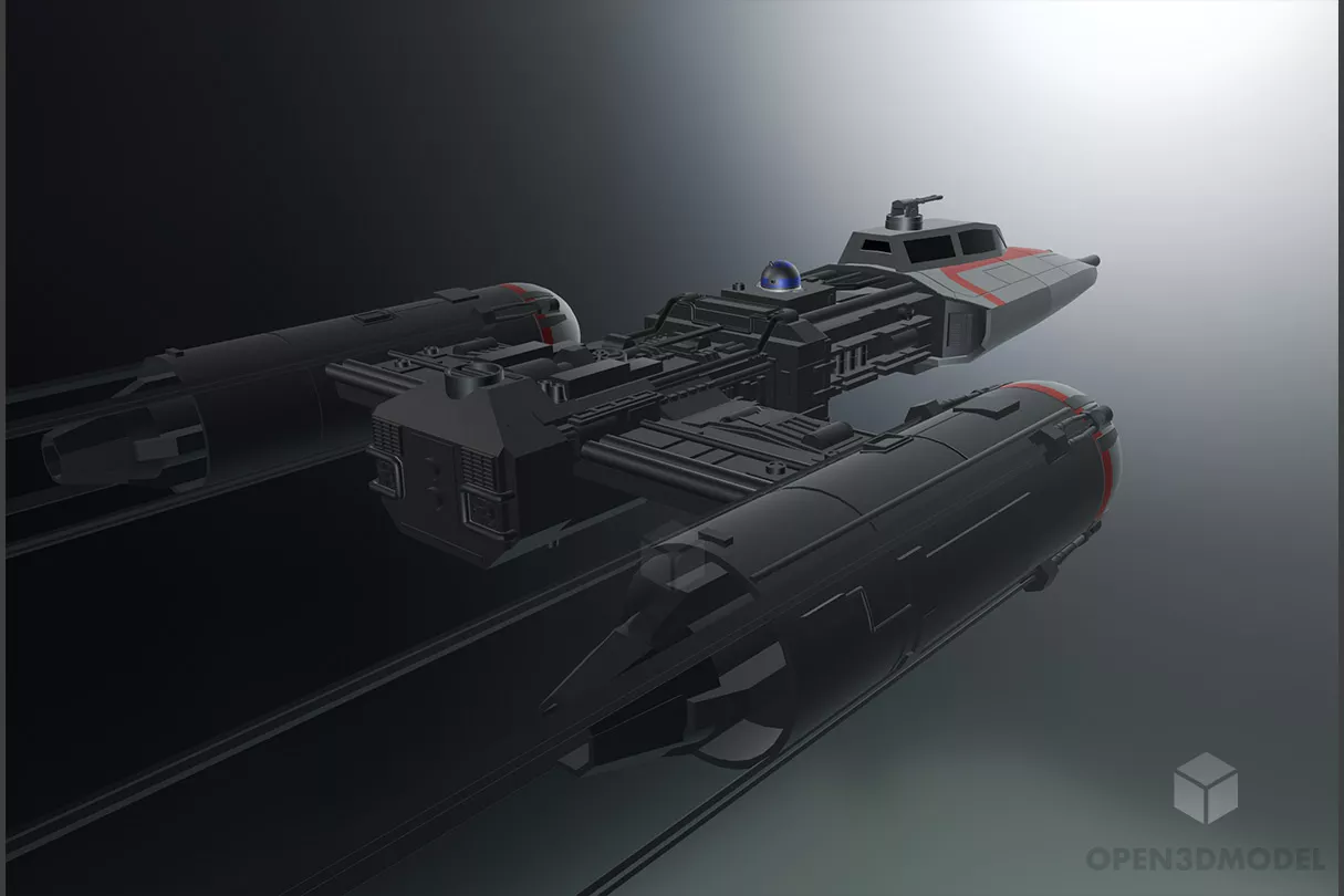 Star Wars Shuttle Four Wings 3d model