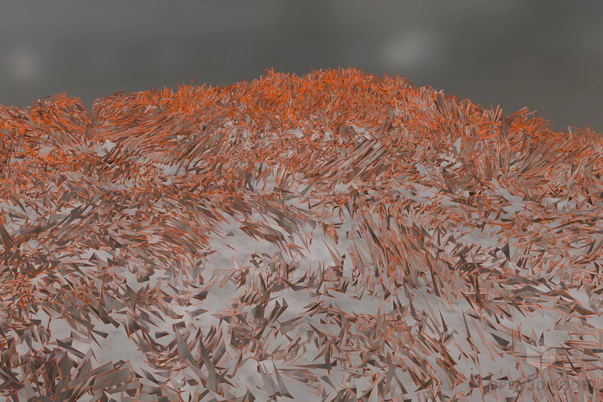 Fur Carpet Grey Color 3d model 2