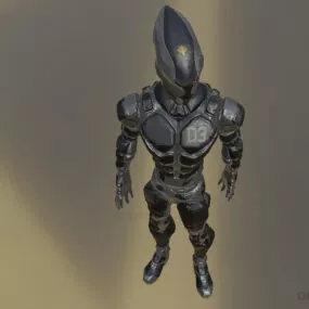 Alien Character In Black Suit 3d model